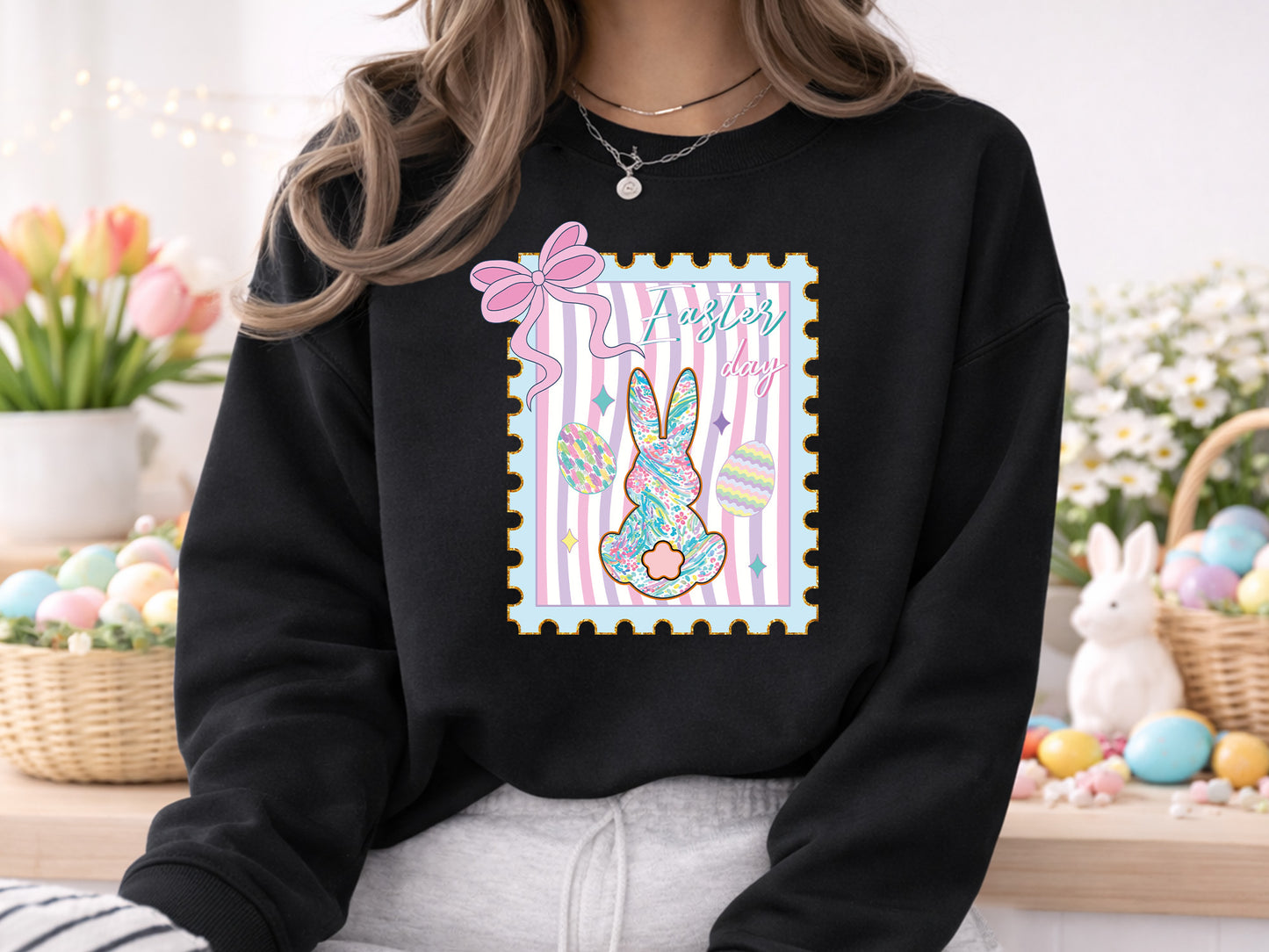 Preppy Easter Day Sublimation Design