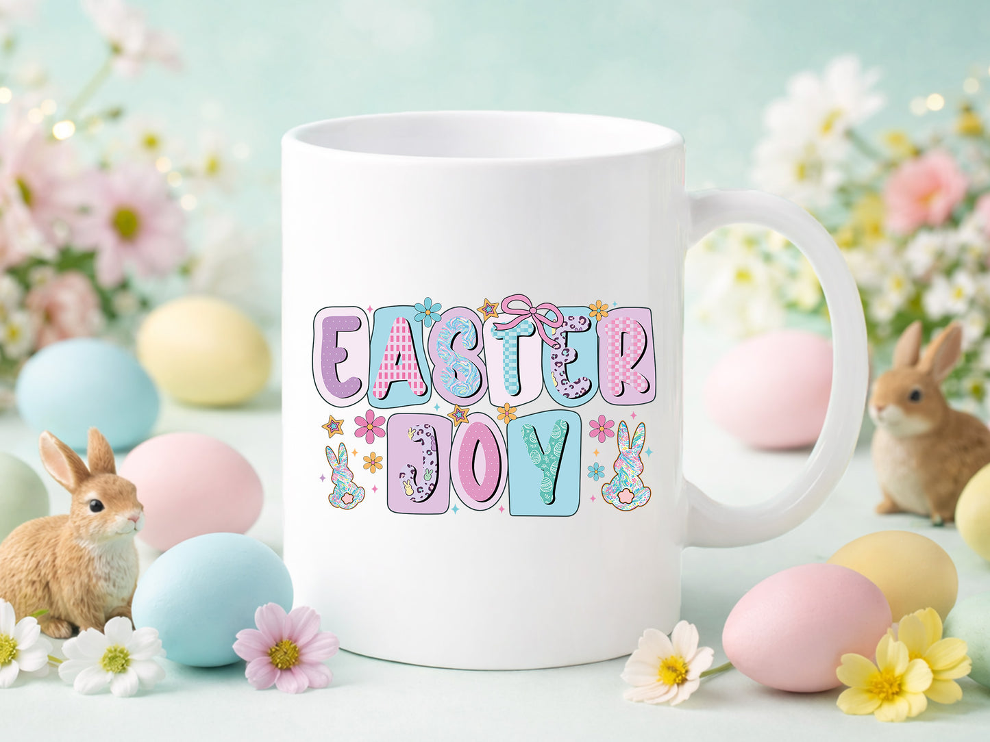 Preppy Easter Joy Sublimation PNG Design