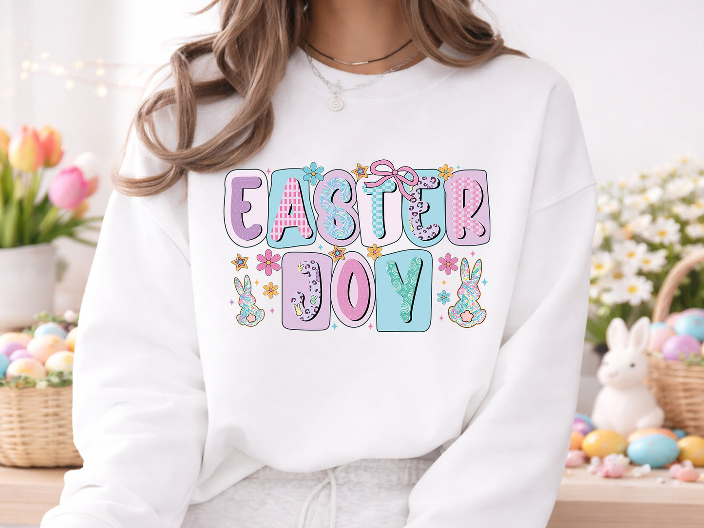 Preppy Easter Joy Sublimation PNG Design
