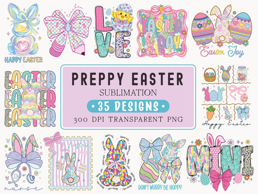 Preppy Easter PNG Sublimation Designs Bundle
