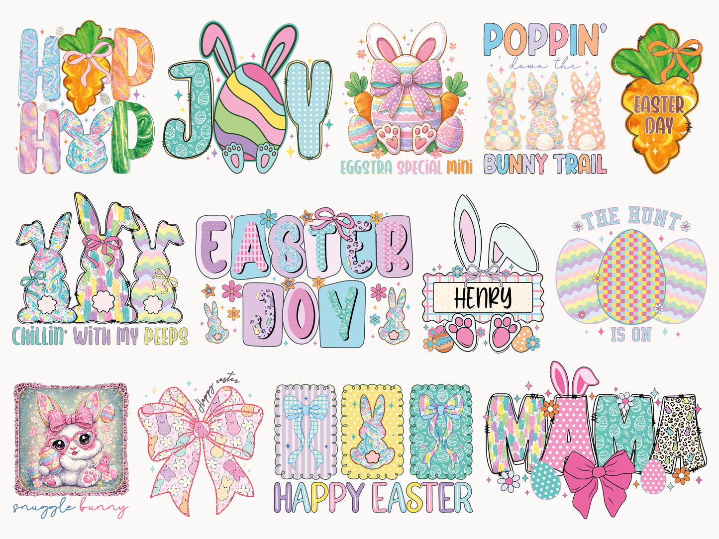 Preppy Easter PNG Sublimation Designs Bundle