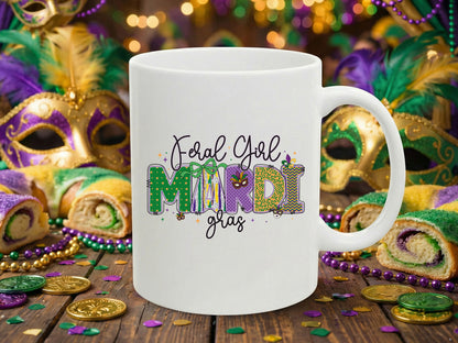 Preppy Feral Girl Mardi Gras Sublimation PNG