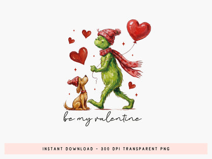 Preppy Grinch Be My Valentine Sublimation