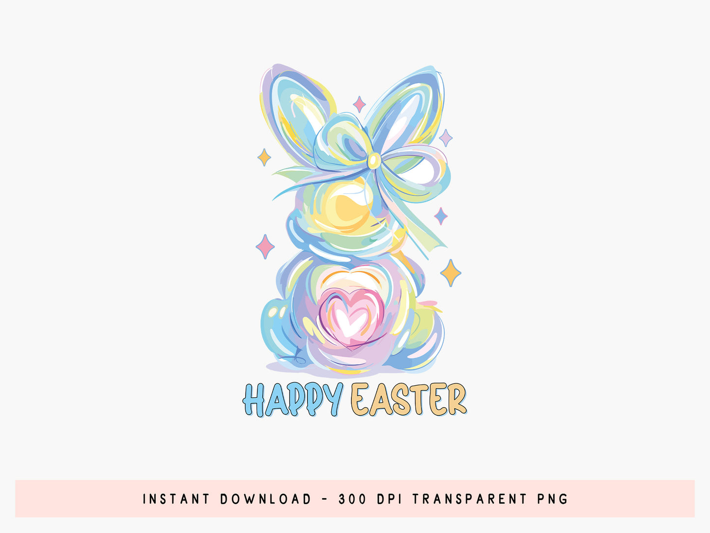 Preppy Happy Easter Bunny PNG Sublimation