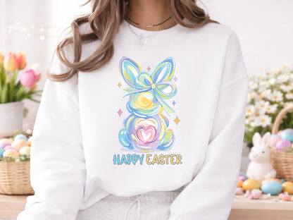 Preppy Happy Easter Bunny PNG Sublimation