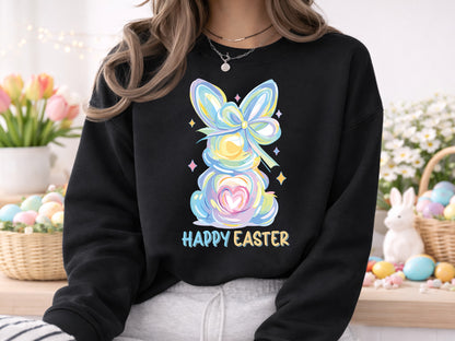 Preppy Happy Easter Bunny PNG Sublimation