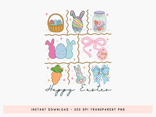 Preppy Happy Easter PNG Sublimation Print