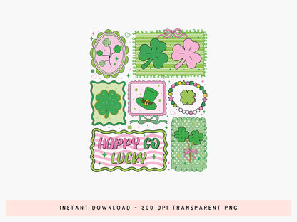 Preppy Happy Go Lucky St Patrick's Day PNG