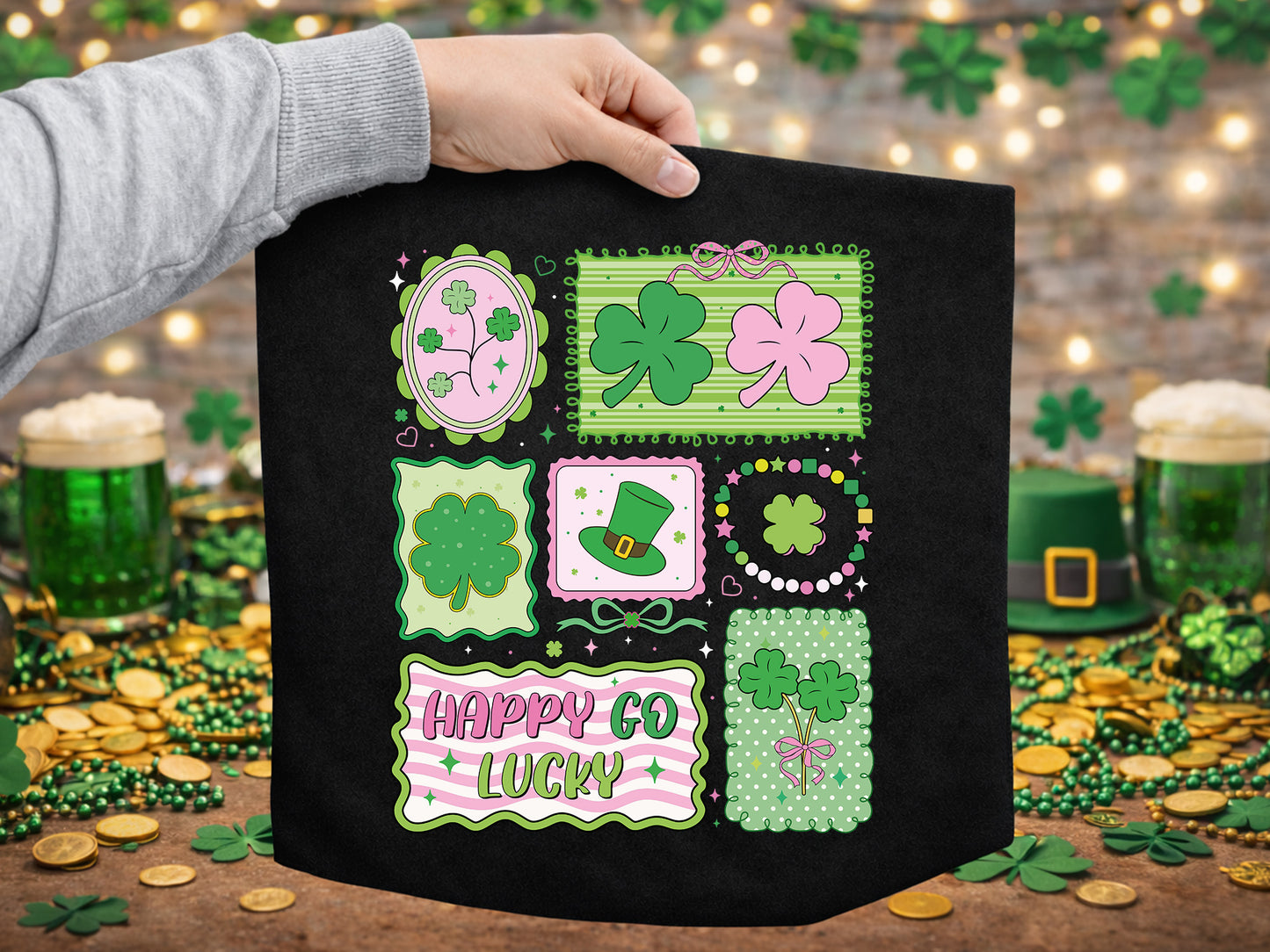 Preppy Happy Go Lucky St Patrick's Day PNG