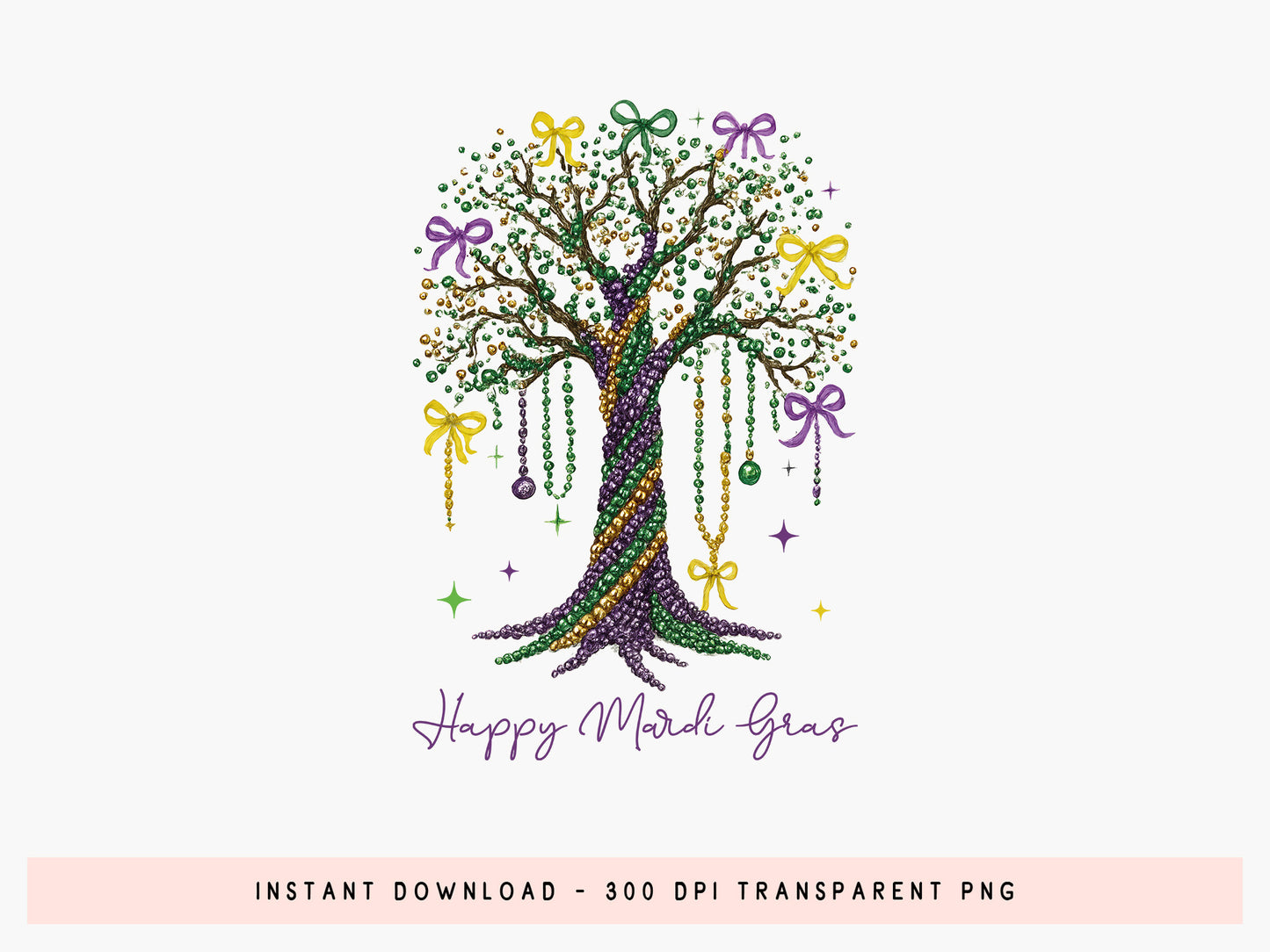 Preppy Happy Mardi Gras Sublimation Design