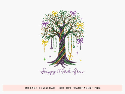 Preppy Happy Mardi Gras Sublimation Design