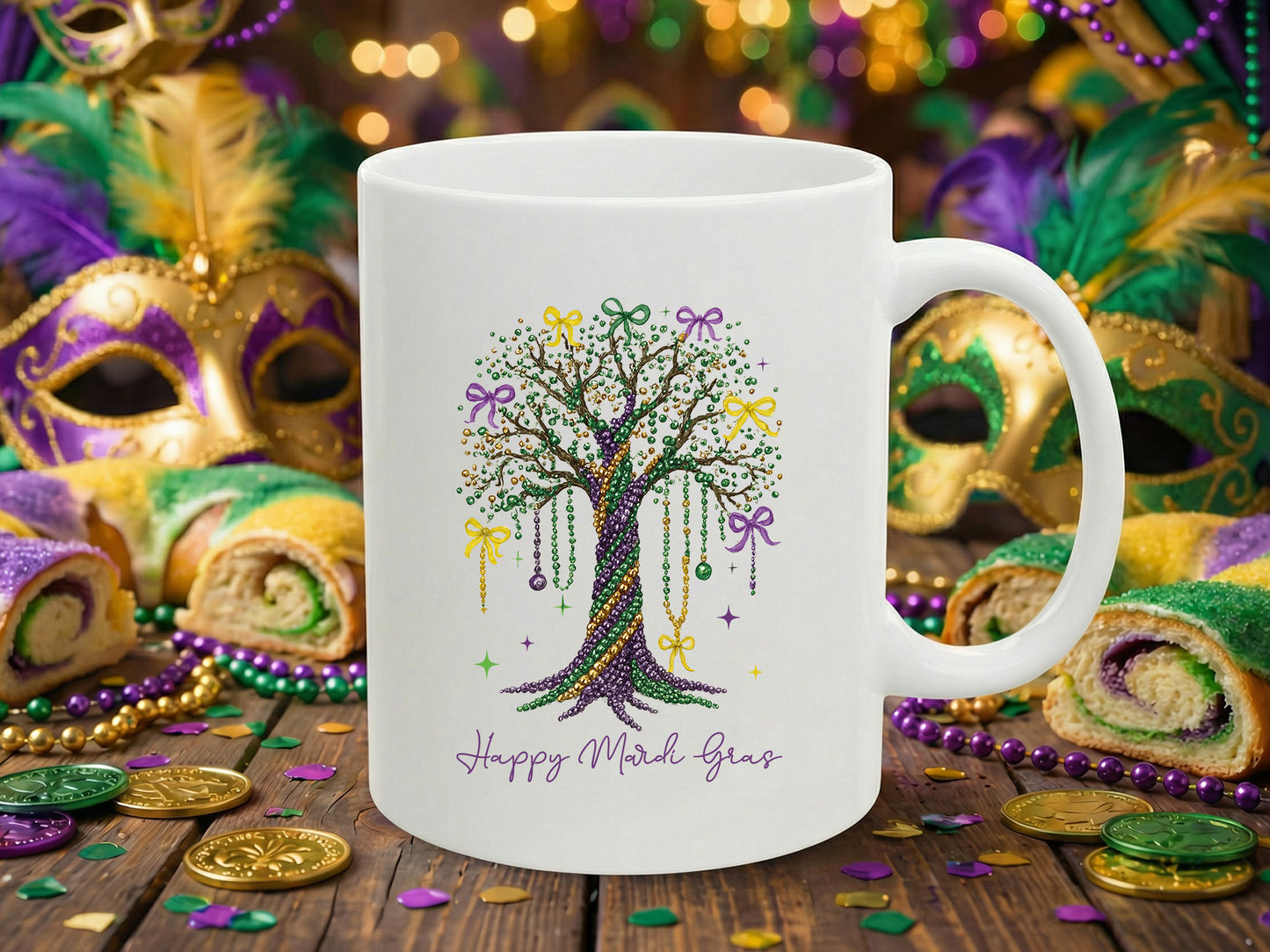 Preppy Happy Mardi Gras Sublimation Design