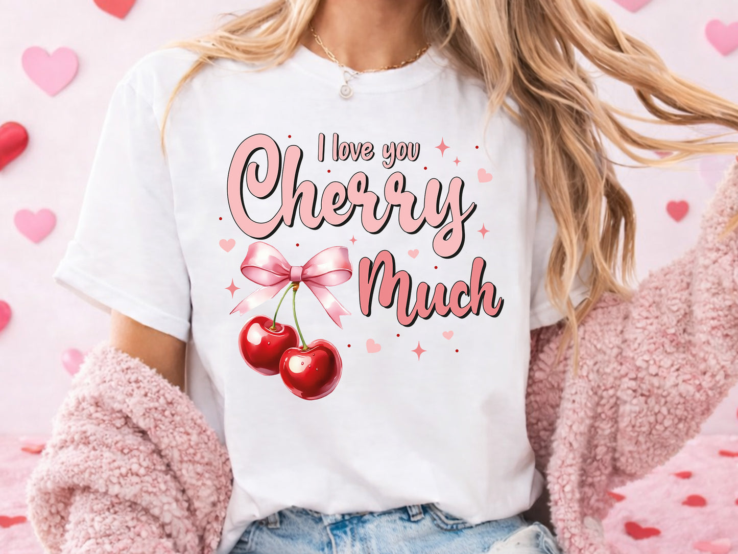 Preppy I Love You Cherry Much Valentine Sublimation