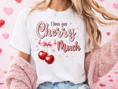 Preppy I Love You Cherry Much Valentine Sublimation