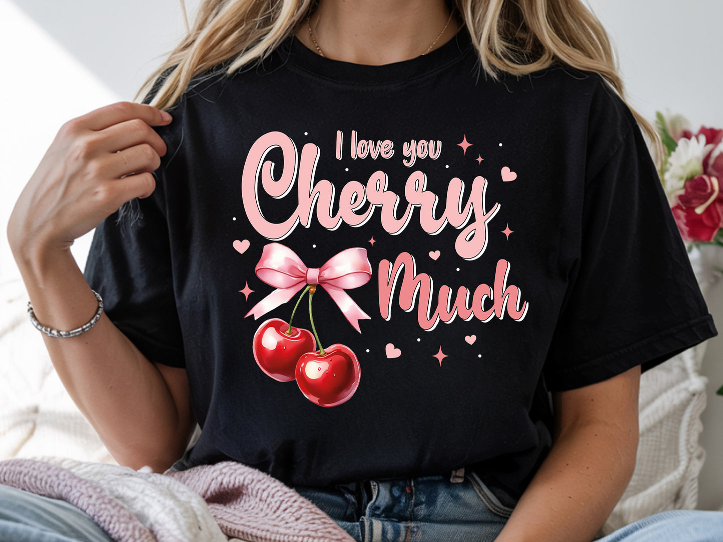 Preppy I Love You Cherry Much Valentine Sublimation