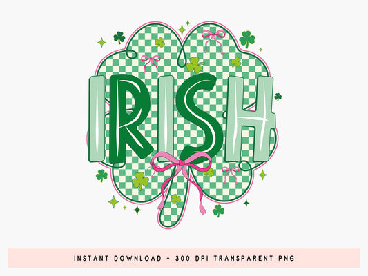 Preppy Irish Clover St Patrick's Day PNG Sublimation
