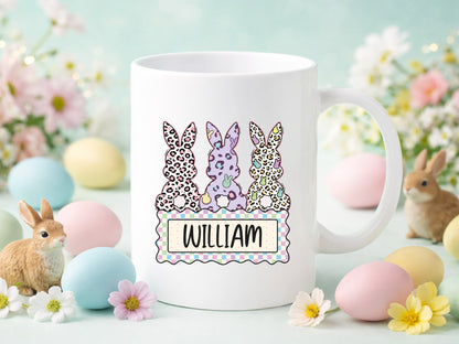 Preppy Leopard Easter Bunny Monogram PNG