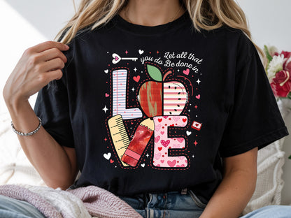 Preppy Let All That You Do Be Done in Love Valentine PNG