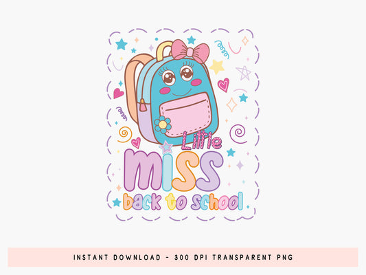 Preppy Little Miss Back to School Sublimation