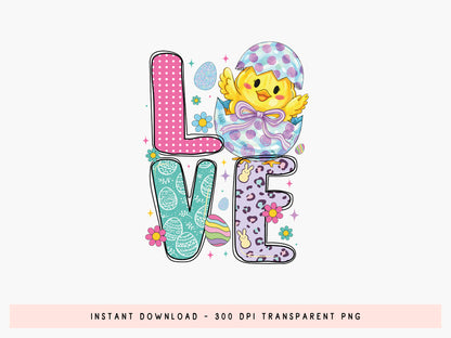 Preppy Love Easter PNG Sublimation Print