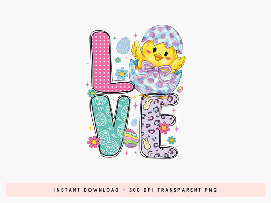 Preppy Love Easter PNG Sublimation Print
