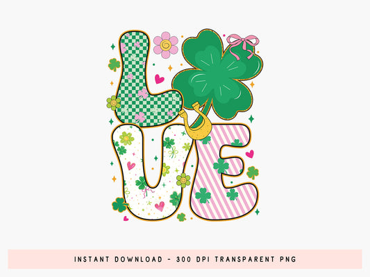 Preppy Love St Patrick's Day Sublimation Print