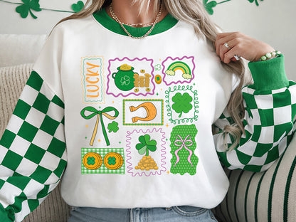 Preppy Lucky St Patrick's Day Sublimation Print