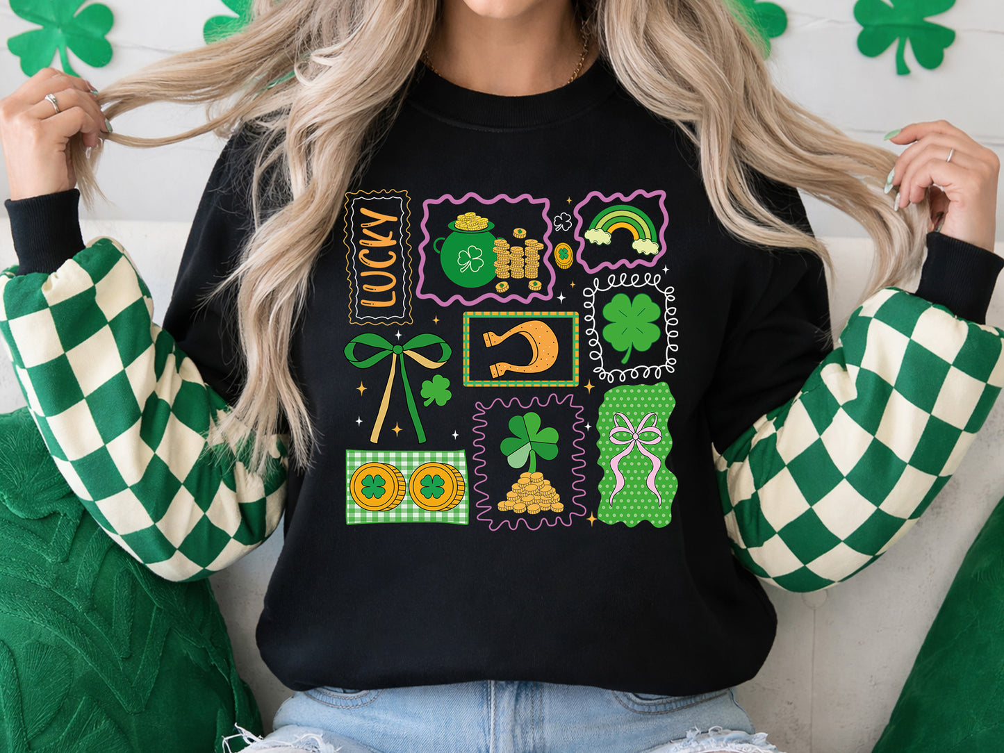 Preppy Lucky St Patrick's Day Sublimation Print