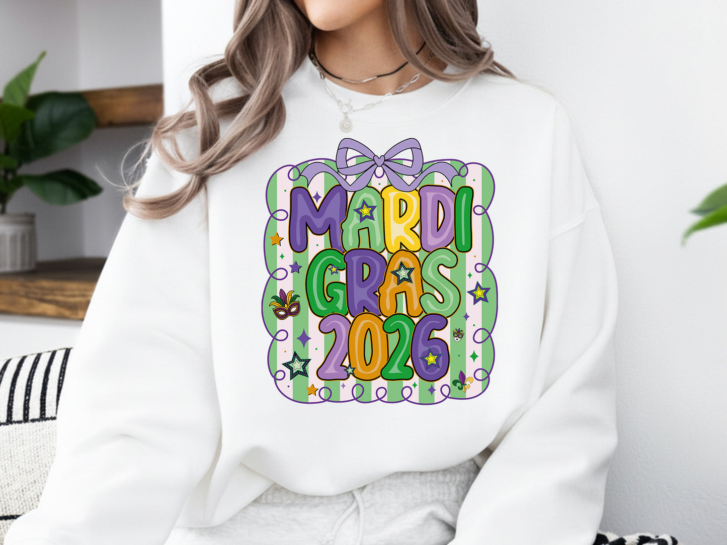 Preppy Mardi Gras 2026 Sublimation Design