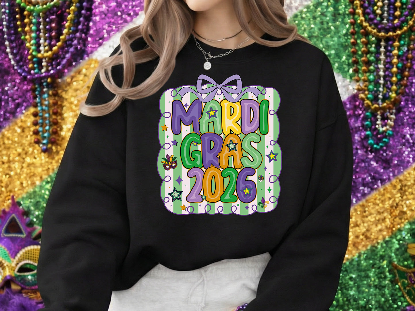 Preppy Mardi Gras 2026 Sublimation Design