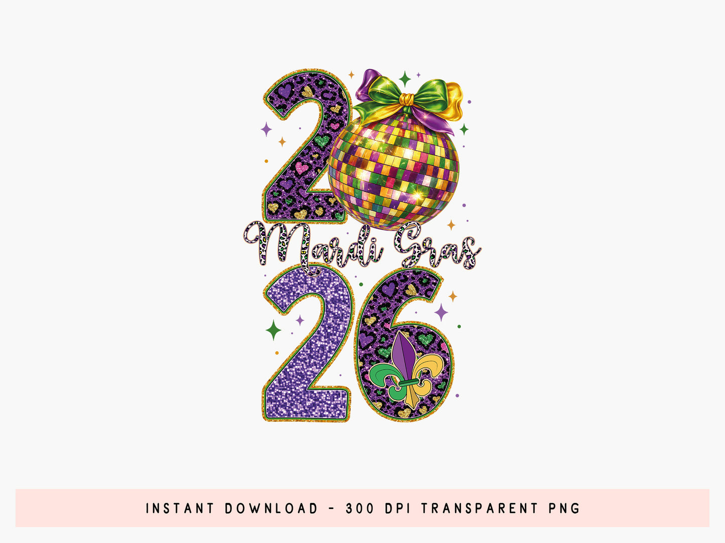 Preppy Mardi Gras 2026 Sublimation PNG