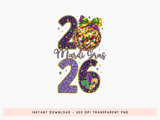 Preppy Mardi Gras 2026 Sublimation PNG