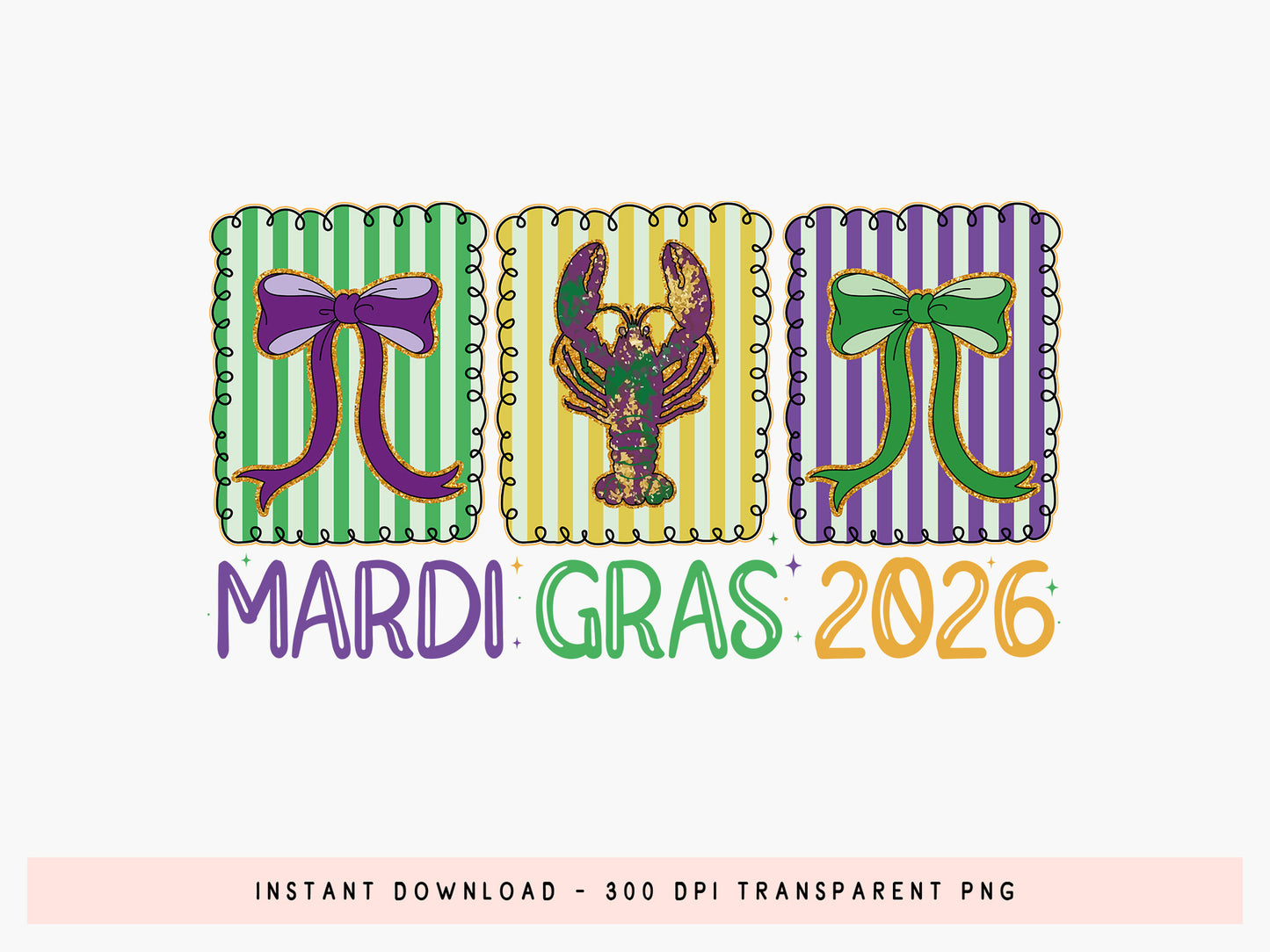 Preppy Mardi Gras 2026 Sublimation Print