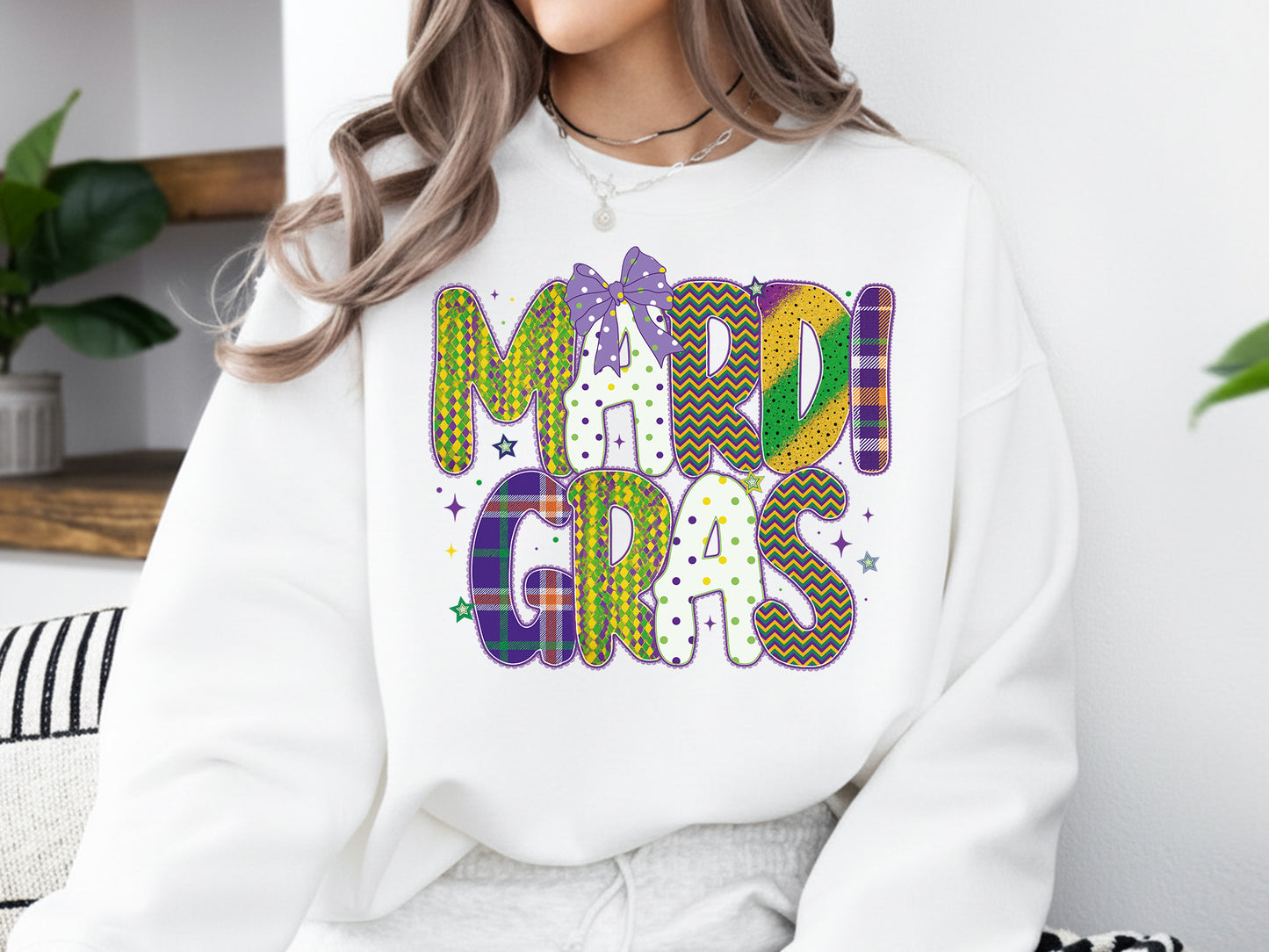 Preppy Mardi Gras Sublimation Design