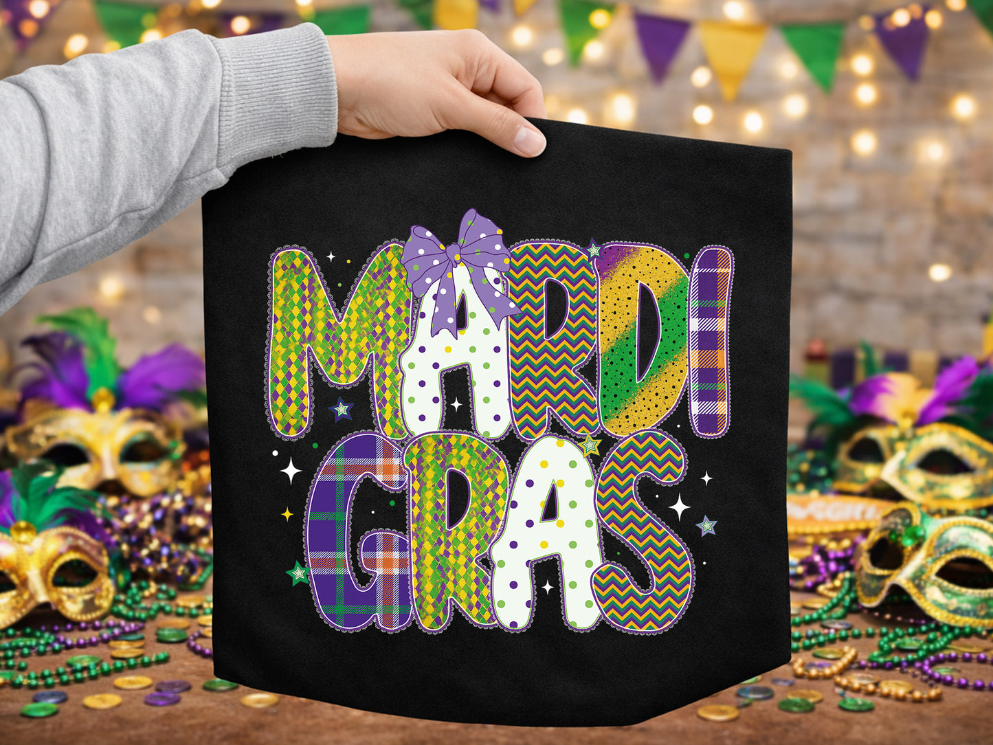 Preppy Mardi Gras Sublimation Design