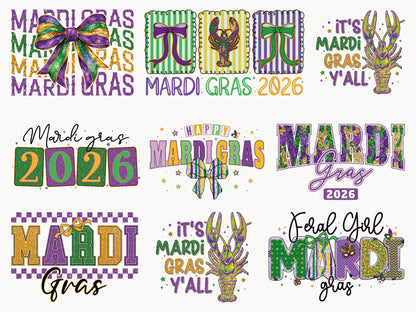 Preppy Mardi Gras Sublimation Designs Bundle