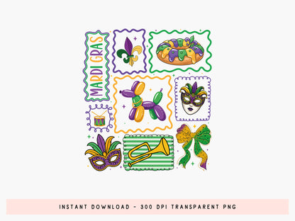 Preppy Mardi Gras Sublimation Transfer