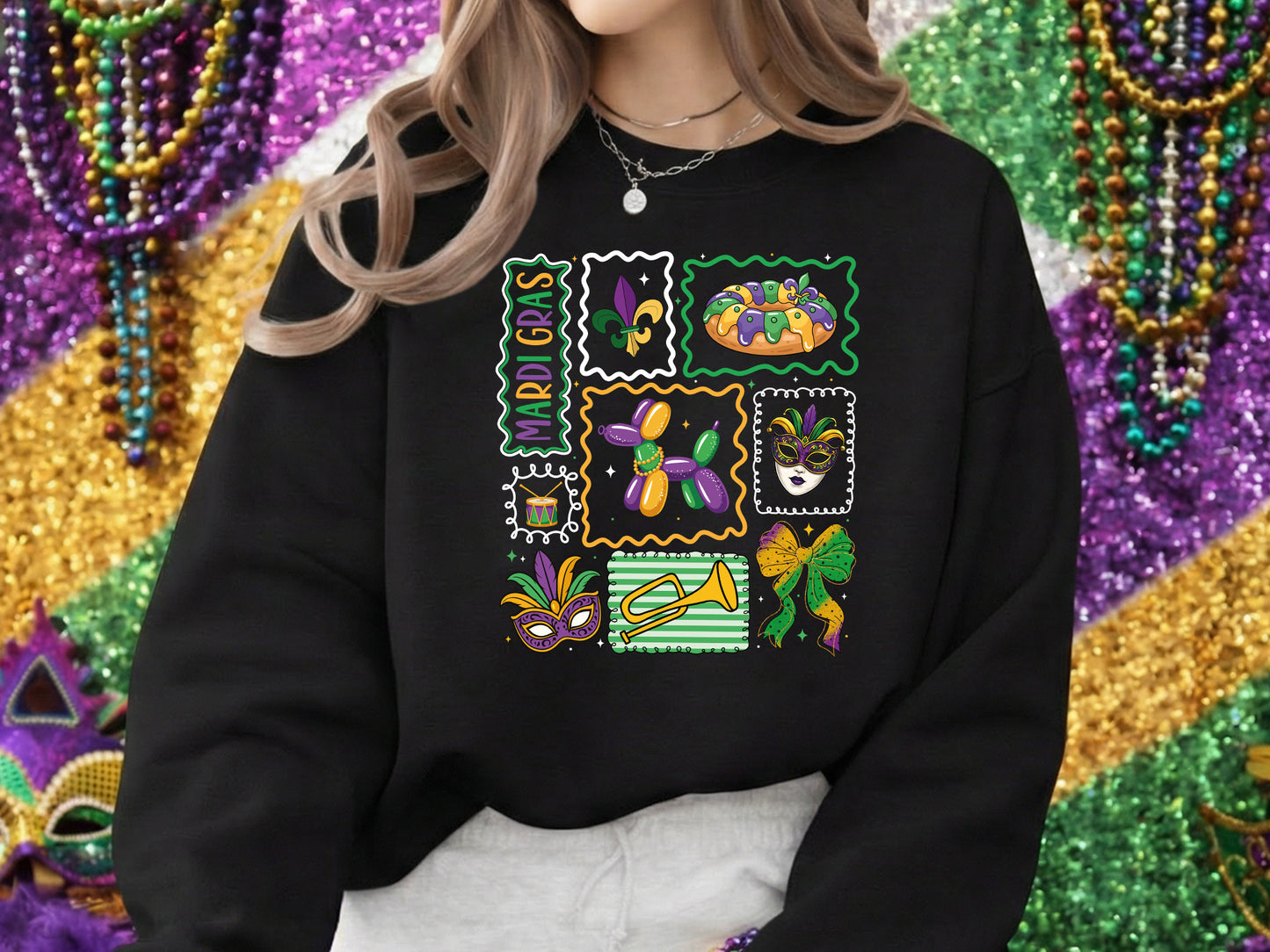 Preppy Mardi Gras Sublimation Transfer