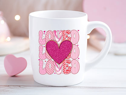 Preppy Retro Loved Valentine Sublimation Design
