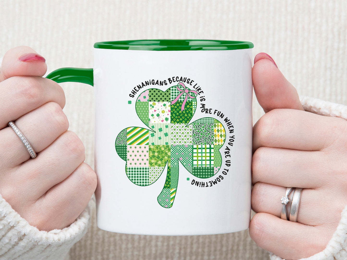 Preppy St Patrick's Day Clover Sublimation PNG