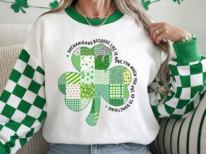 Preppy St Patrick's Day Clover Sublimation PNG
