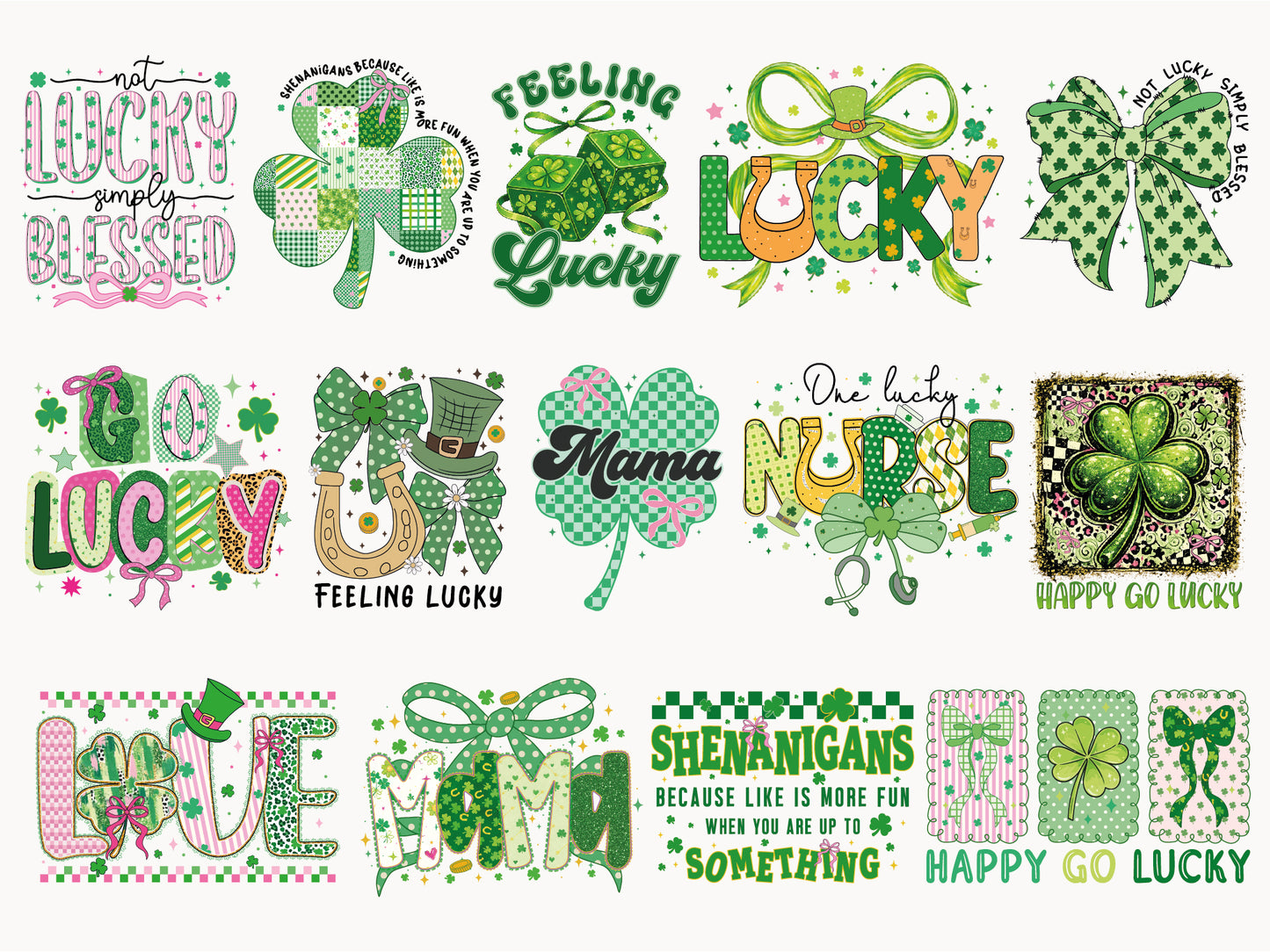 Preppy St Patrick's Day PNG Sublimation Bundle