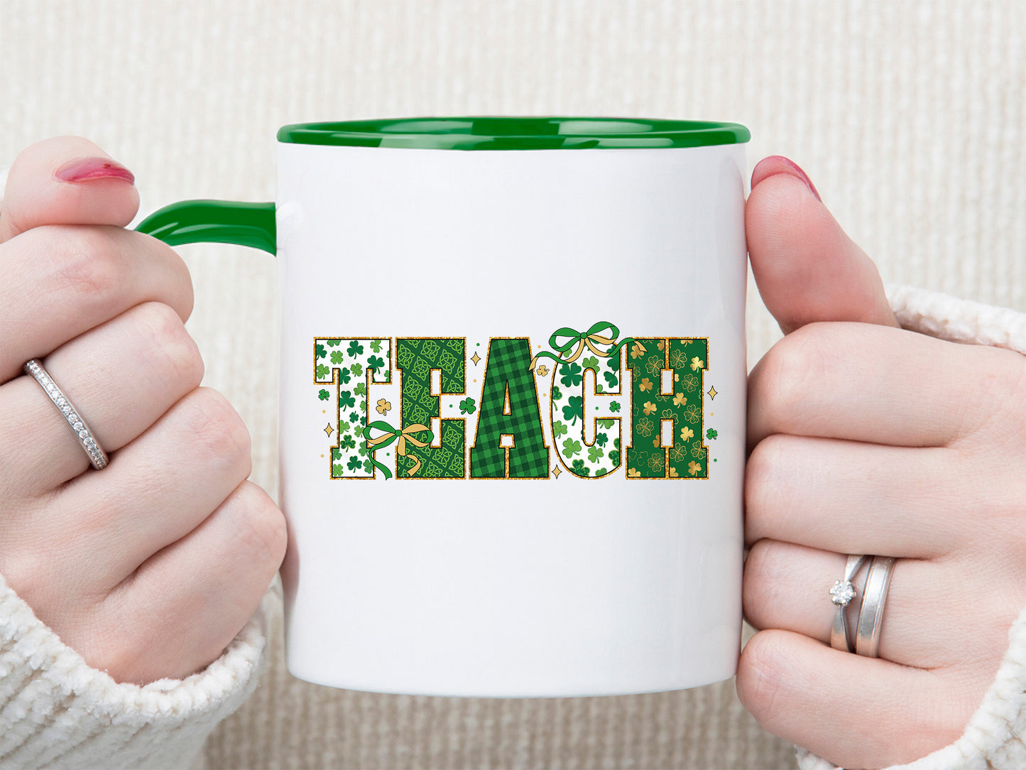 Preppy Teach St Patrick's Day Sublimation PNG