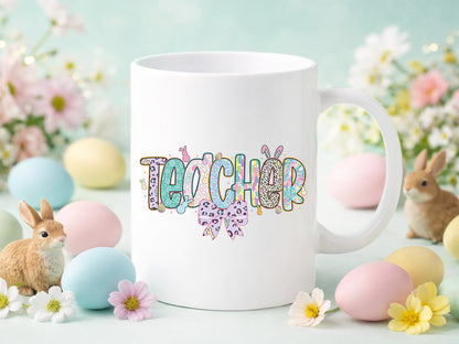 Preppy Teacher Easter Sublimation Design