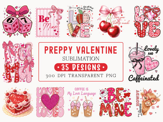 Preppy Valentine Sublimation Designs Bundle