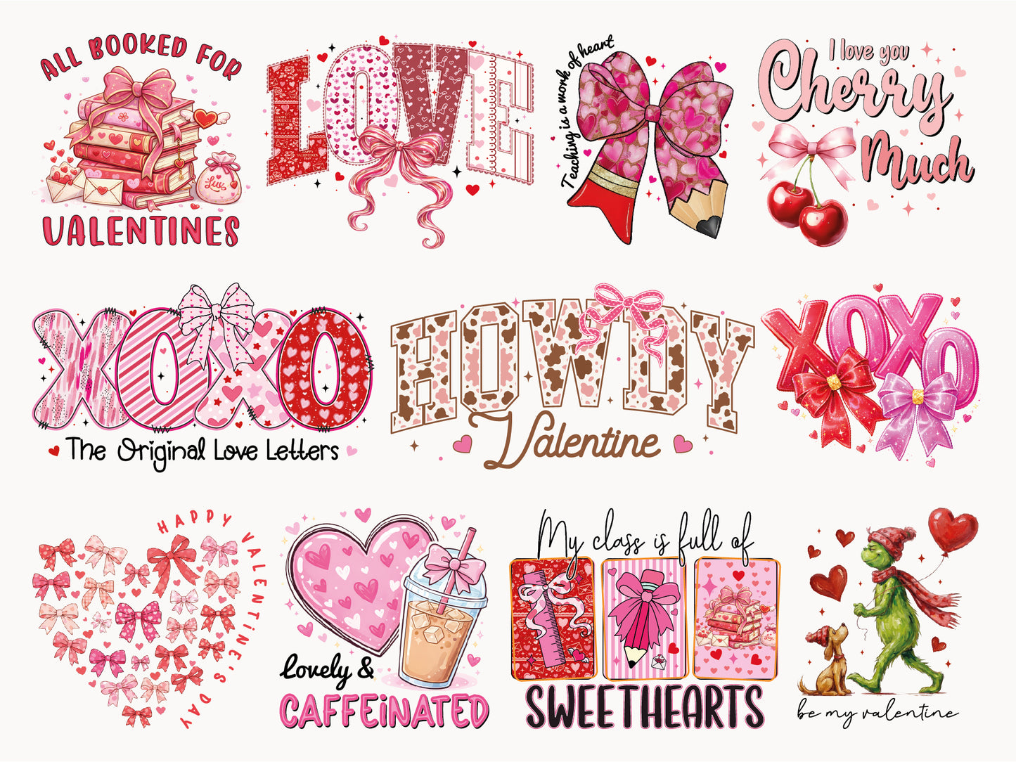 Preppy Valentine Sublimation Designs Bundle