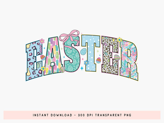 Preppy Varsity Easter Sublimation Print