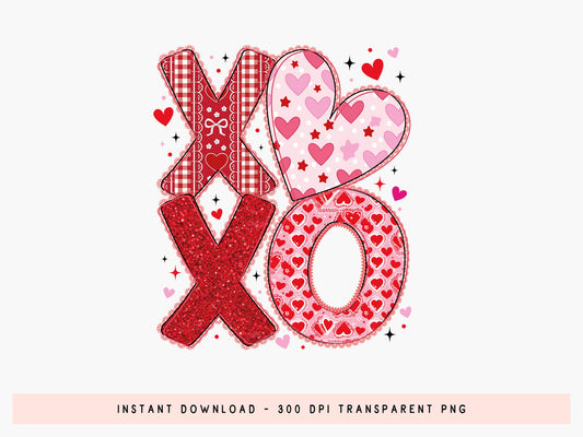Preppy Xoxo Valentine's Day Sublimation Print