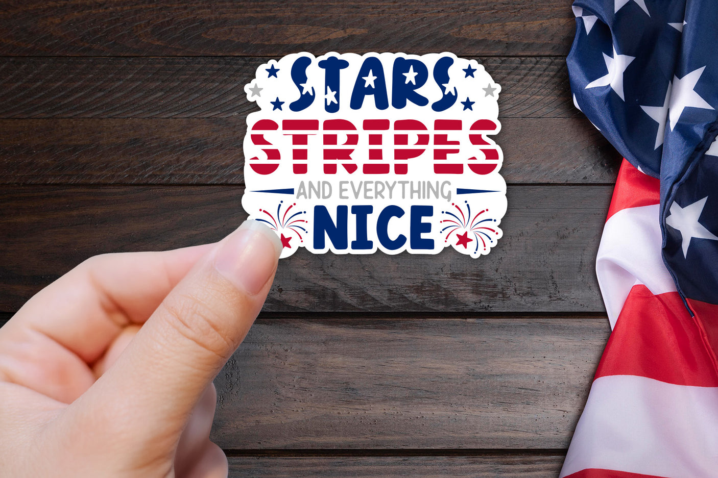 4th of July Sticker, Stars Stripes and everything nice