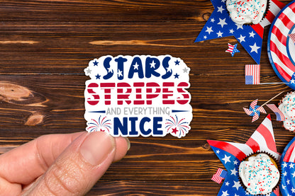 4th of July Sticker, Stars Stripes and everything nice